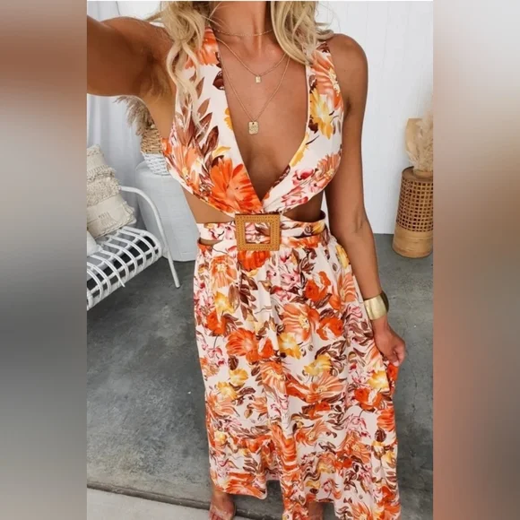 Amaroso floral dress *free gift with purchase - Picture 1 of 8